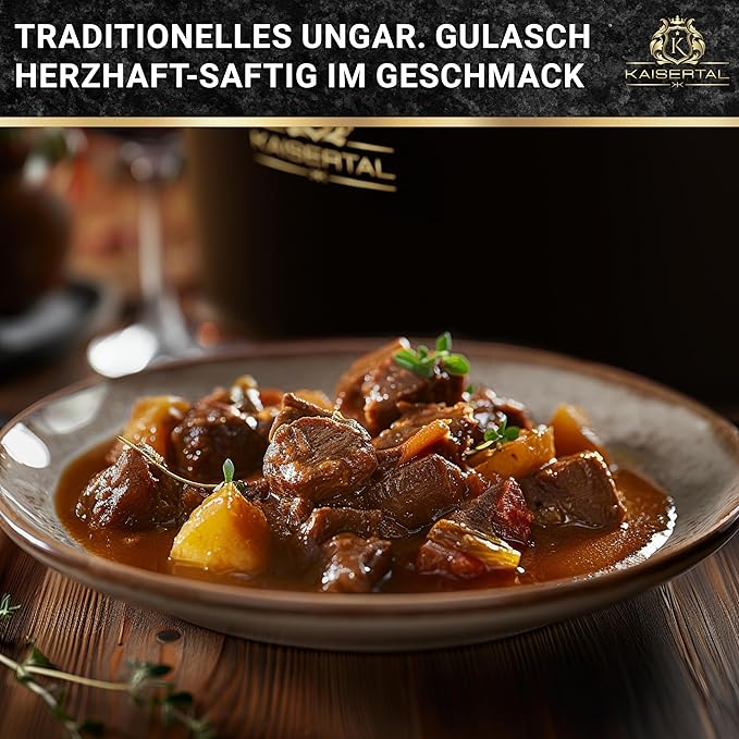 KAISERTAL Gusseisen Topf - 2-in-1 Schmortopf 26 cm mit Deckel (6,4L) -  Emailliert/Eingebrannt