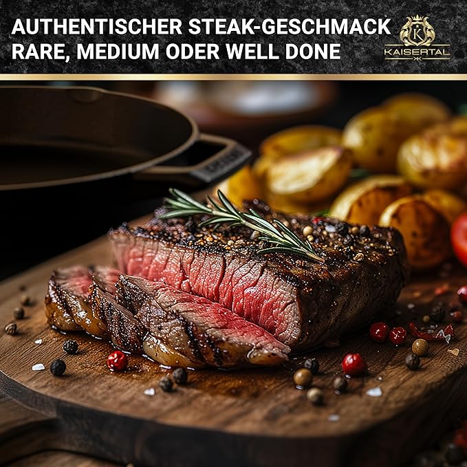 KAISERTAL Gusseisen Bratpfanne 30 cm Emailliert - Henkel