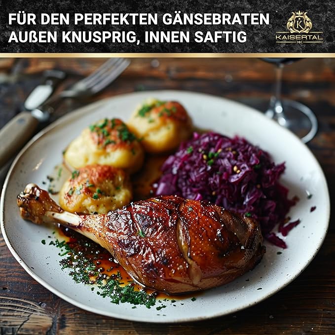 KAISERTAL Gusseisen Bräter 32 cm mit Deckel (10L) - Emailliert/Eingebrannt