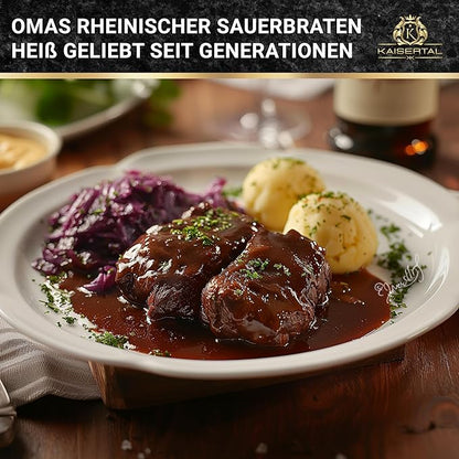 KAISERTAL Gusseisen Bräter 28 cm mit Deckel (6L) - Emailliert/Eingebrannt