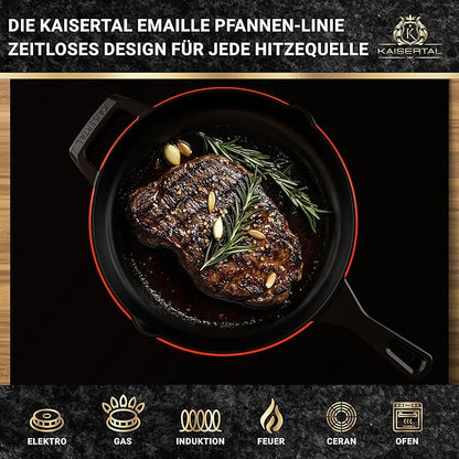 KAISERTAL Gusseisen Bratpfanne 30 cm Emailliert - Henkel